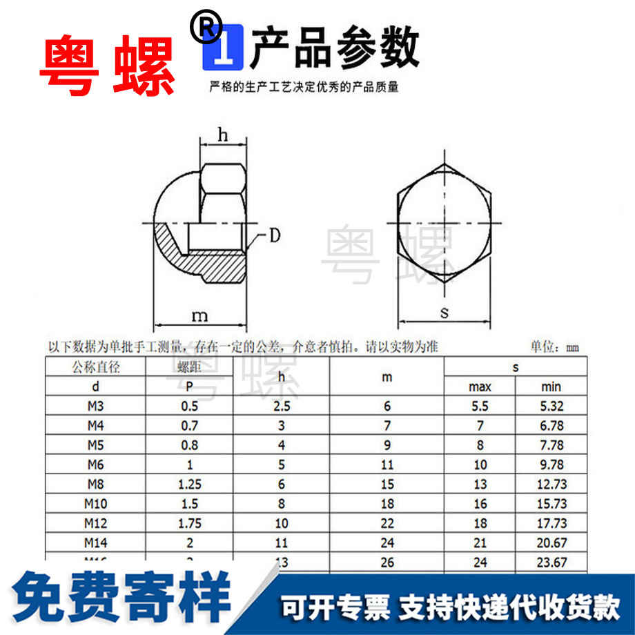 加工黑色西雙版納蓋形螺母